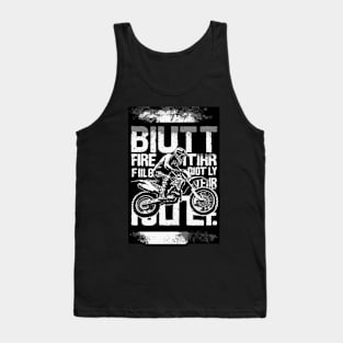 Dirt bike rider w/ black and white Tank Top